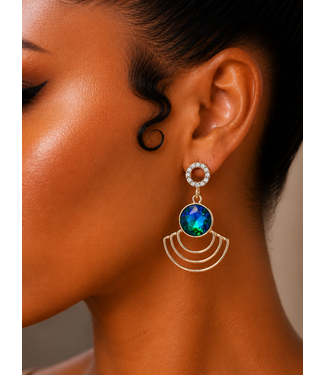 Radiant Glow Earrings - Blue Iridescent