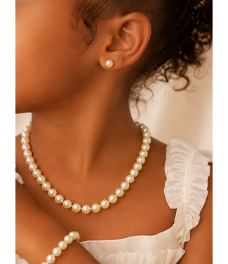 Raising Princesses Pearl Necklace & Bracelet Set - Cream