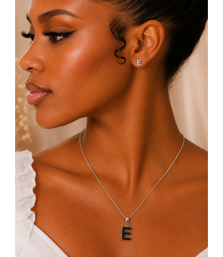Big and Small Alpha Necklace Set Silver