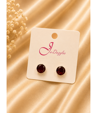 SO STUDDED CRYSTAL EARRINGS - RED