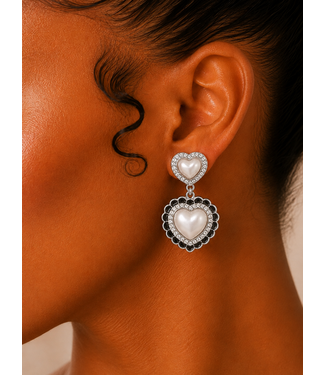 HEART IT IS DROP EARRINGS - SILVER