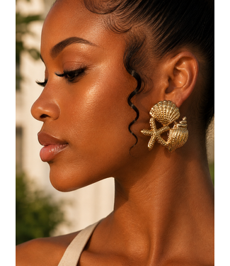 Island Social Earrings - Gold