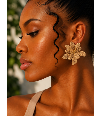 Pretty In Petals Earrings - Brown