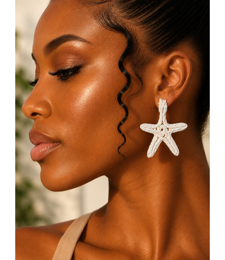 Sea Star Earrings - White