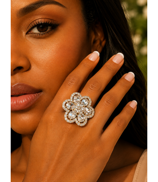 Worth It Rhinestone Ring - Gold