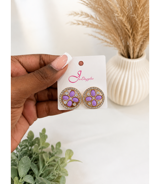 CIRCLE OF PEACE EARRINGS - LAVENDER