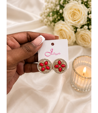CIRCLE OF PEACE EARRINGS - RED