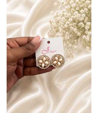 CIRCLE OF PEACE EARRINGS - IVORY
