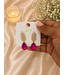 ALWAYS ON TIME RHINESTONE EARRINGS - FUCHSIA