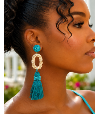 Easy & Free Tassel Earrings - Teal