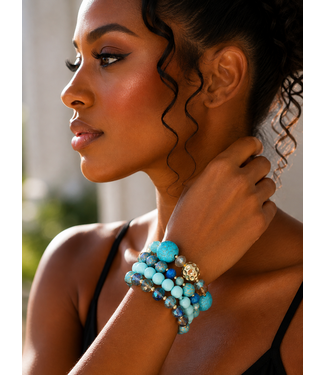 From The Vault 4PC Beaded Bracelet Set - Turquoise