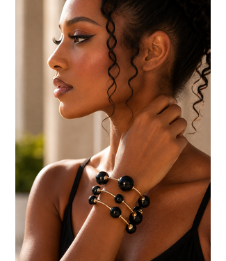 Limitless 3PC Beaded Bracelet Set - Black