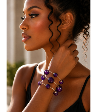 Limitless 3PC Beaded Bracelet Set - Purple