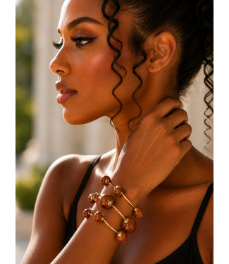Limitless 3PC Beaded Bracelet Set - Brown