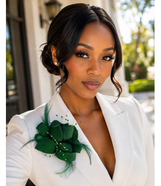 Signature Bloom Brooch & Hair Pin - Green