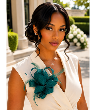 Signature Bloom Brooch & Hair Pin - Teal
