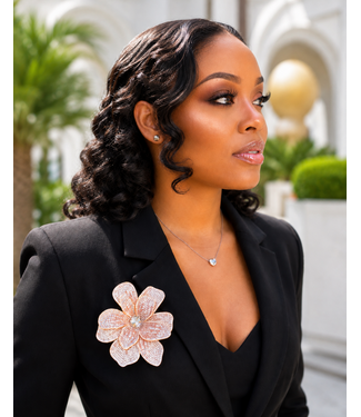 Brilliant Blossom Brooch & Hair Pin - Champagne