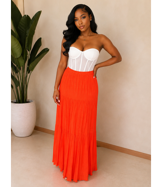 Endless Flow Maxi Skirt - Orange