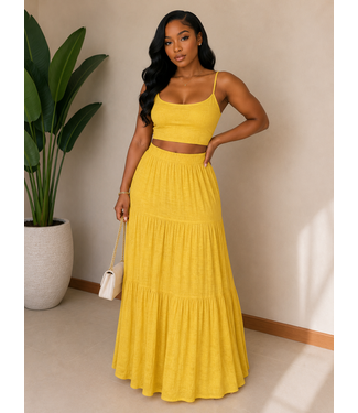 Endless Flow Maxi Skirt - Yellow