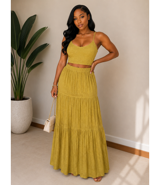 Endless Flow Maxi Skirt - Wasabi