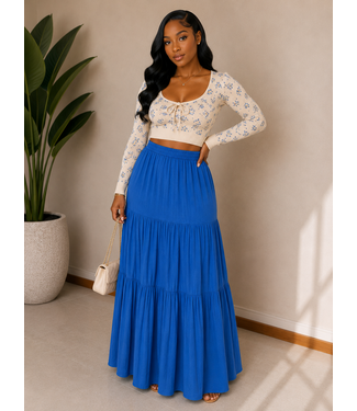 Endless Flow Maxi Skirt - Royal Blue