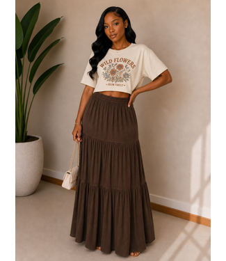Endless Flow Maxi Skirt - Brown