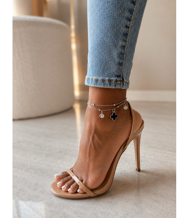Hang Tight Clover Anklet - Silver