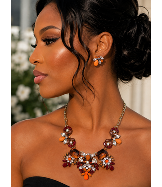 Lovely Horizon Necklace Set - Brown
