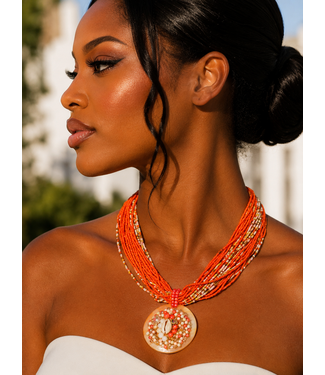 Beach House Babe Necklace - Orange