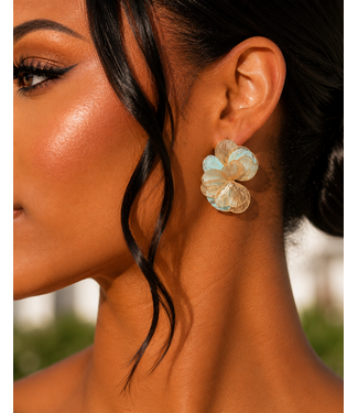 Precious Petals Earrings - Blue