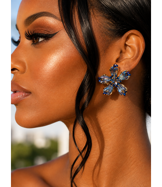 Peaceful Petals Earrings - Navy
