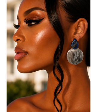 Seascape Reflection Earrings - Silver Blue