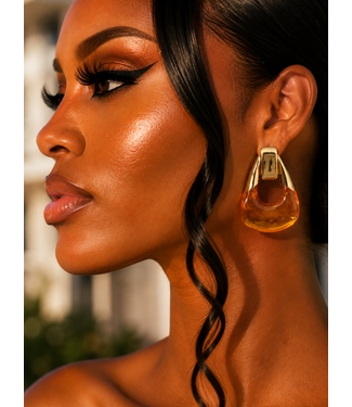 Here For Drama Earrings - Gold Orange