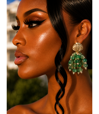 Amalfi Dream Beaded Earrings - Green