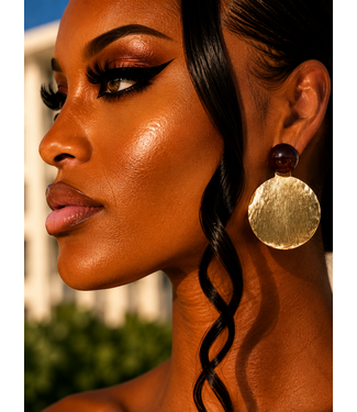 Liquid Gold Earrings - Brown