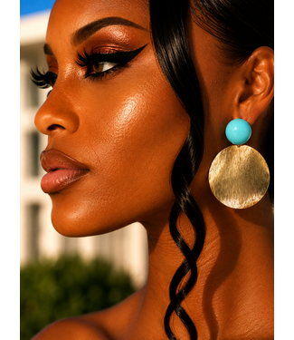 Liquid Gold Earrings - Blue