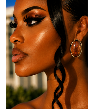 Special Portrait Earrings - Brown