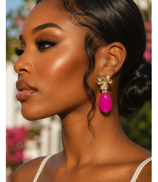 Hibiscus Tea Earrings - Fuchsia