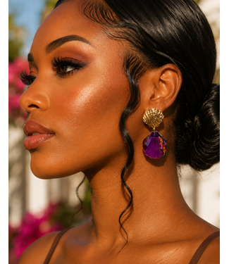 Sea Treasure Earrings - Fuchsia