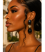 Beaded Charm Earrings - Black