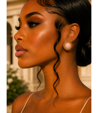 Power Piece Earrings - Pink