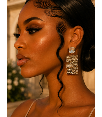Crushed Metal Earrings - Gold