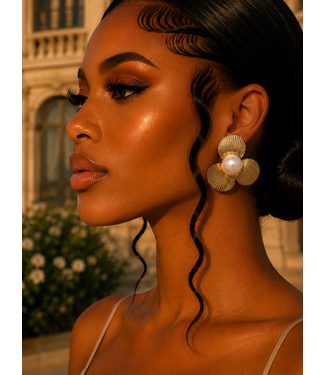 Own The Room Earrings - Gold Pearl