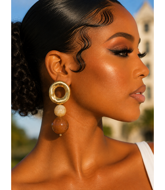 Icon Status Earrings - Brown