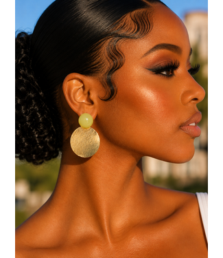 Liquid Gold Earrings - Lime