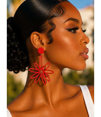 Sweet Magnolia Earrings - Red