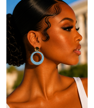 Boho Threads Earrings - Blue
