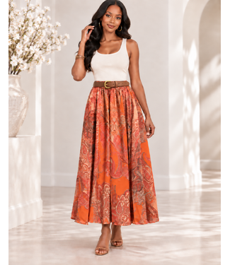 Gone With The Wind Belted Maxi Skirt