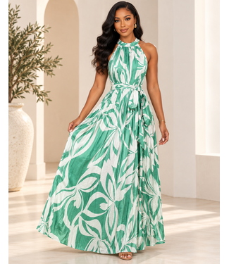 Botanical Breeze Maxi Dress  - Green