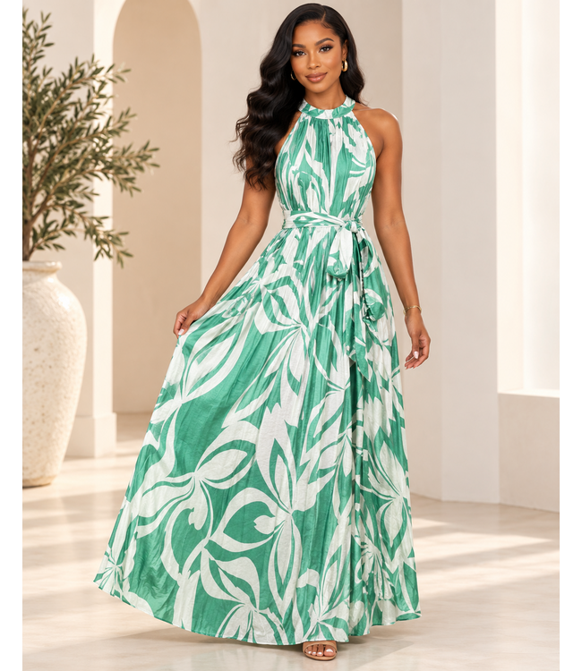 Botanical Breeze Maxi Dress  - Green